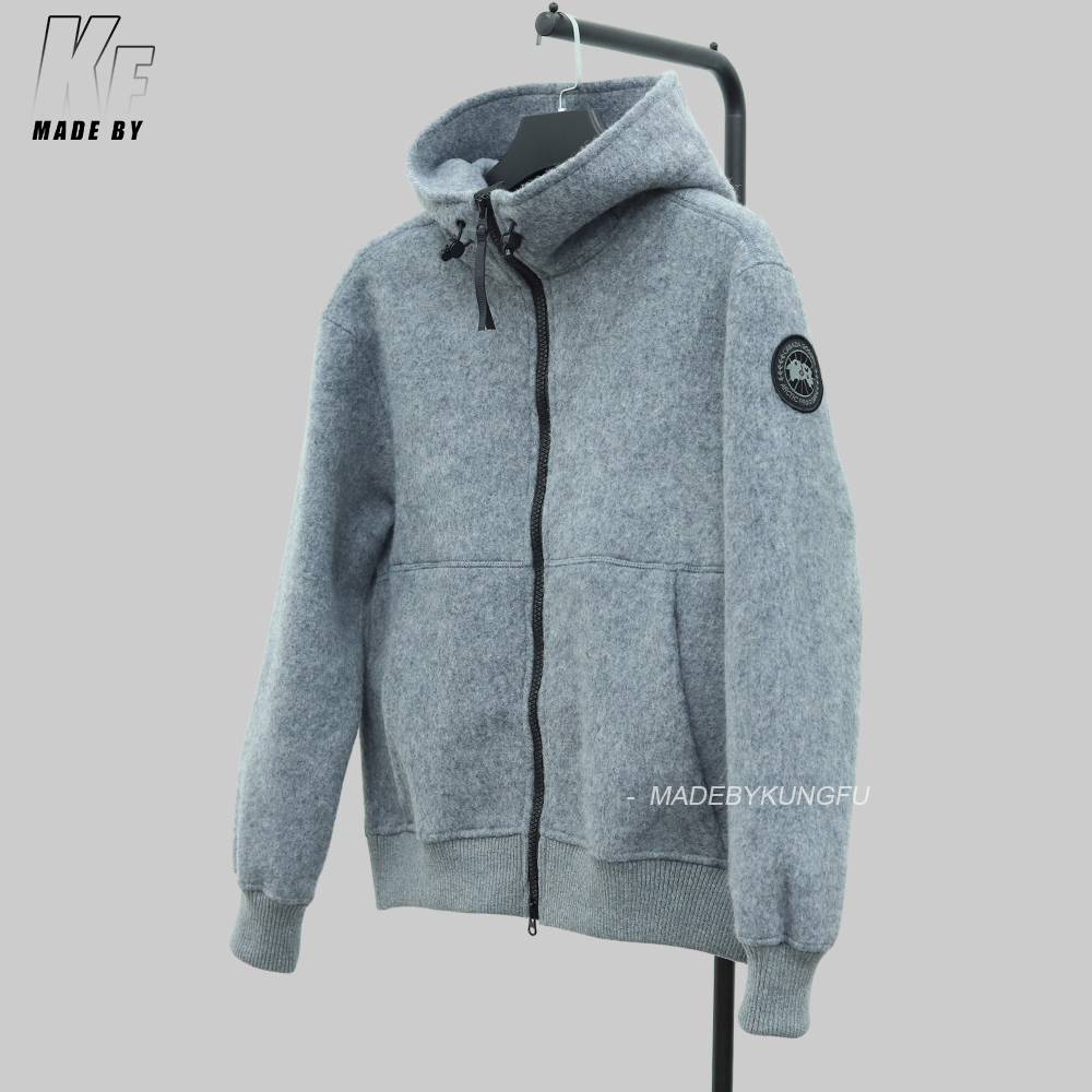 Canada抓绒饰章连帽外套