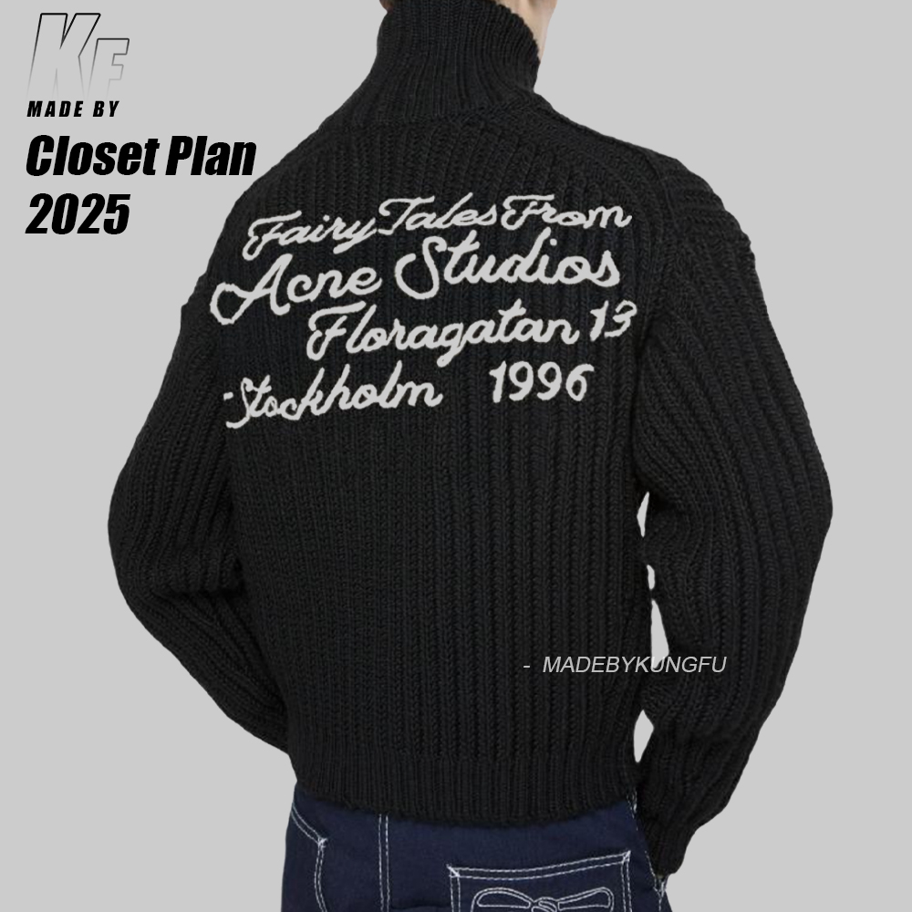 Acne Studios针织毛衣拉链外套 黑色