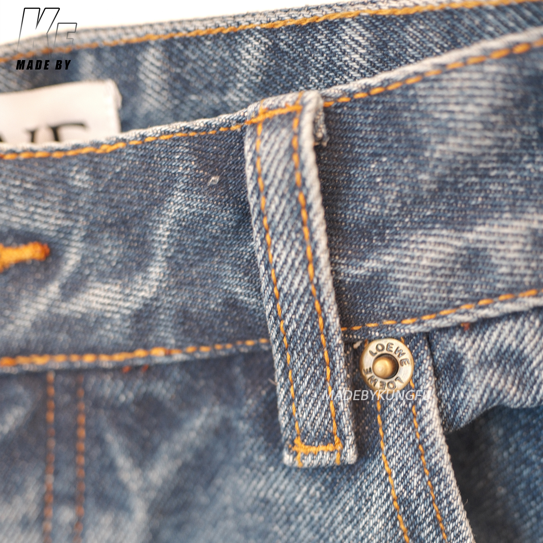 LOE laser engraved jeans