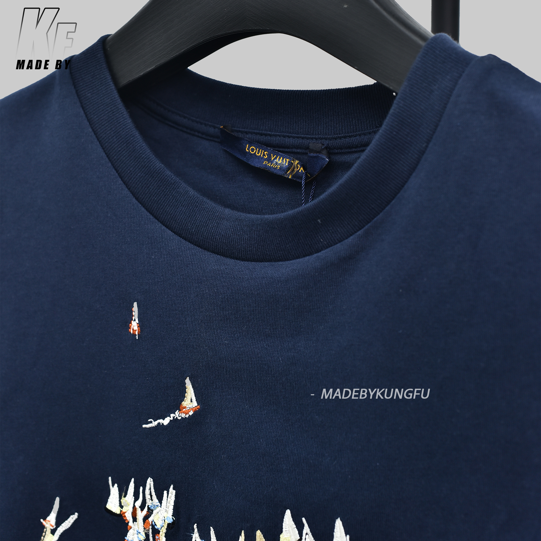 1V帆船logo短袖 藏青