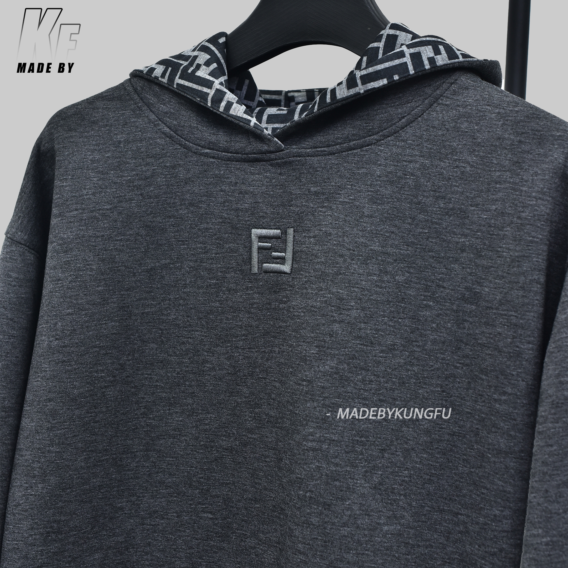 FENDI芬迪logo卫衣 深灰色