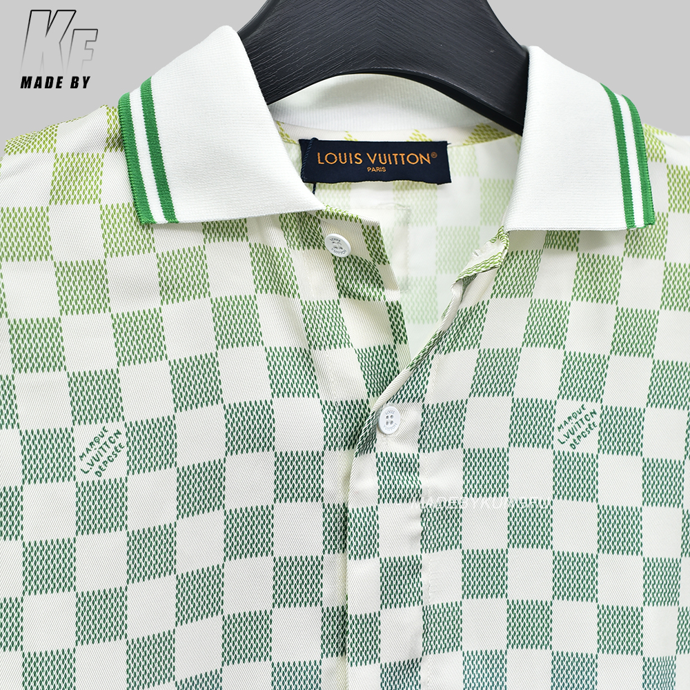 1V 格子渐变衬衫