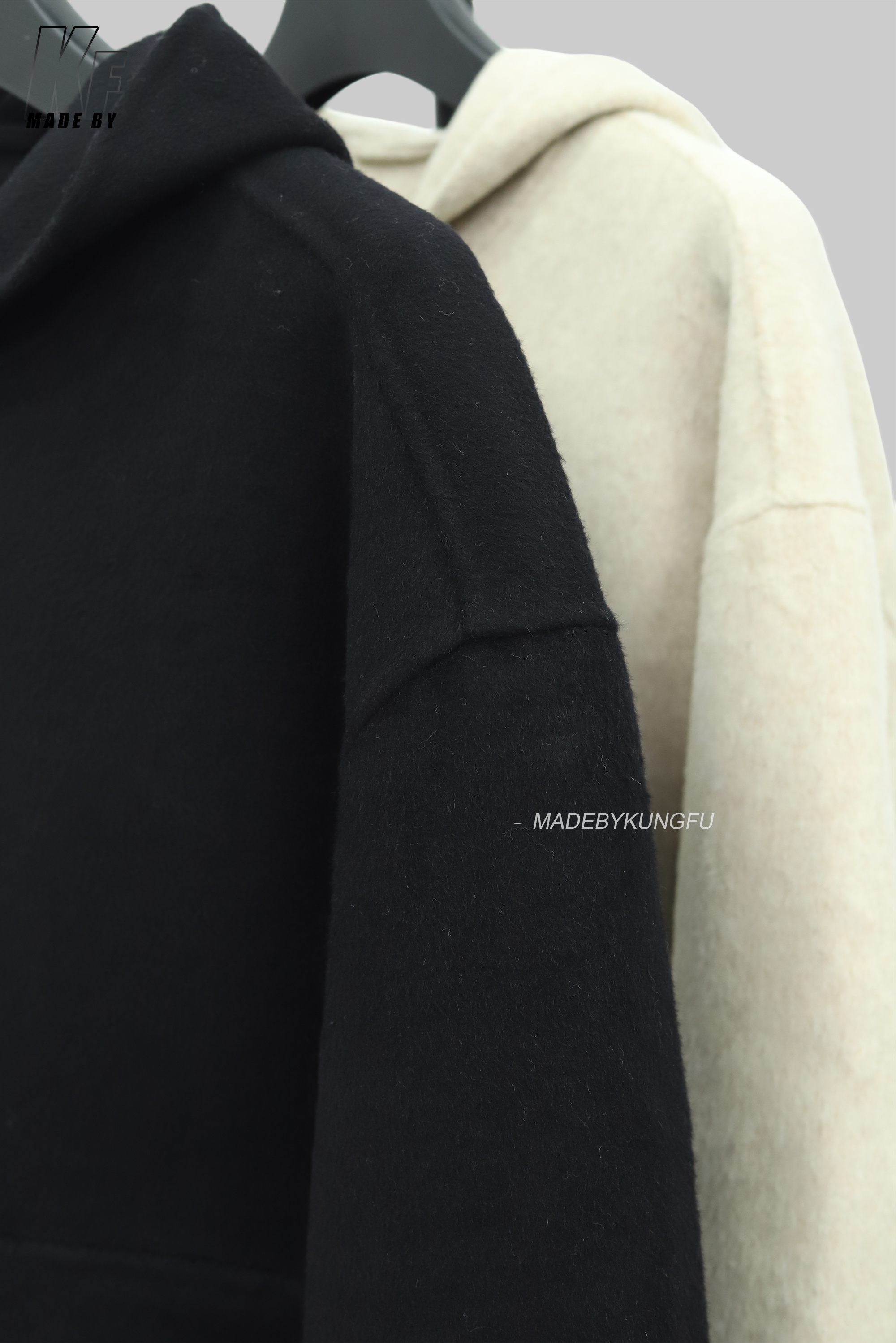 Acne连帽羊绒外套 杏色