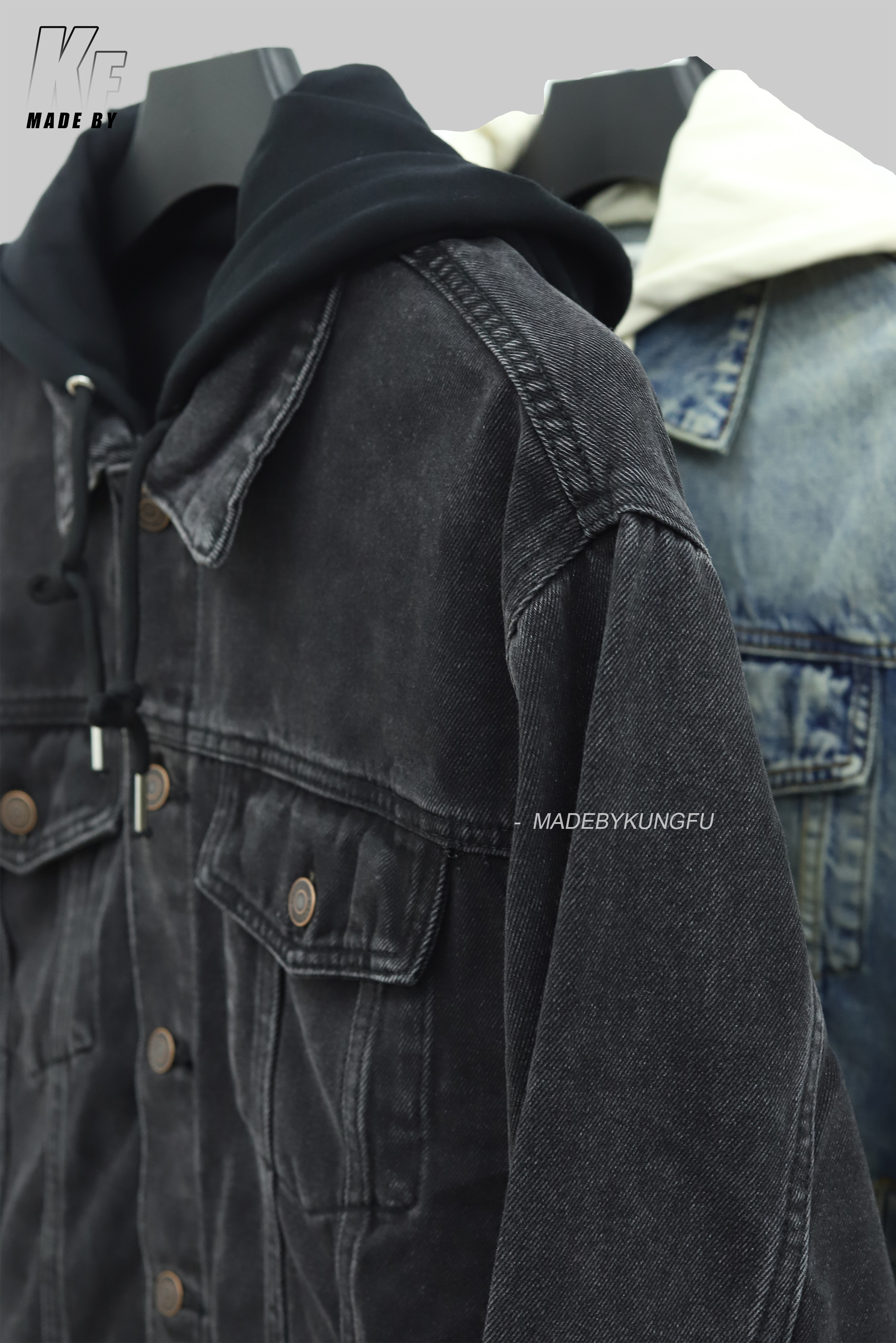 Celine拼接连帽牛仔外套