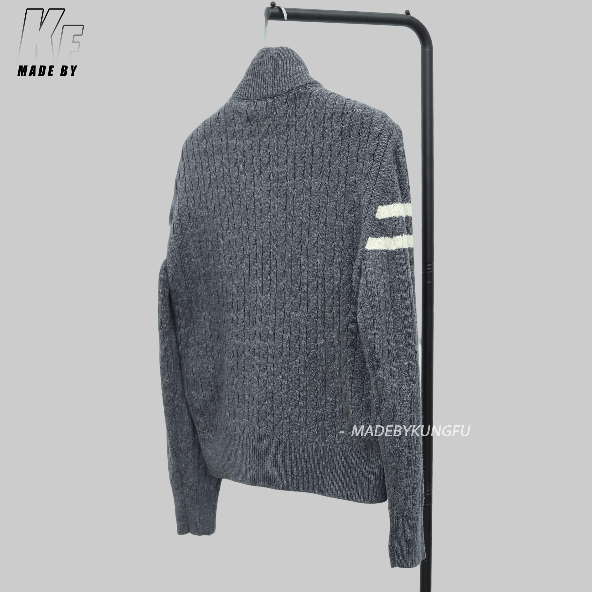 蒙口TB联名毛袖夹克 灰色