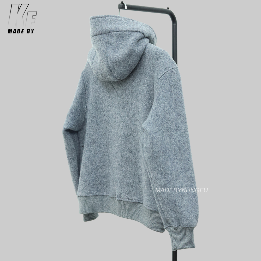 Canada抓绒饰章连帽外套