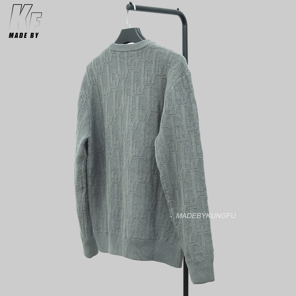 Dior老花暗纹毛衣 灰色