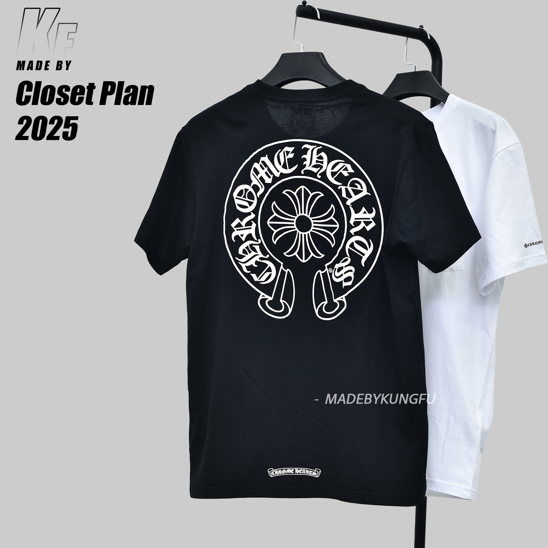 克罗心logo短袖 白色黑色