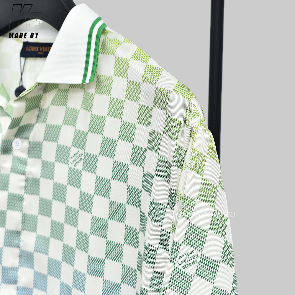 1V 格子渐变衬衫