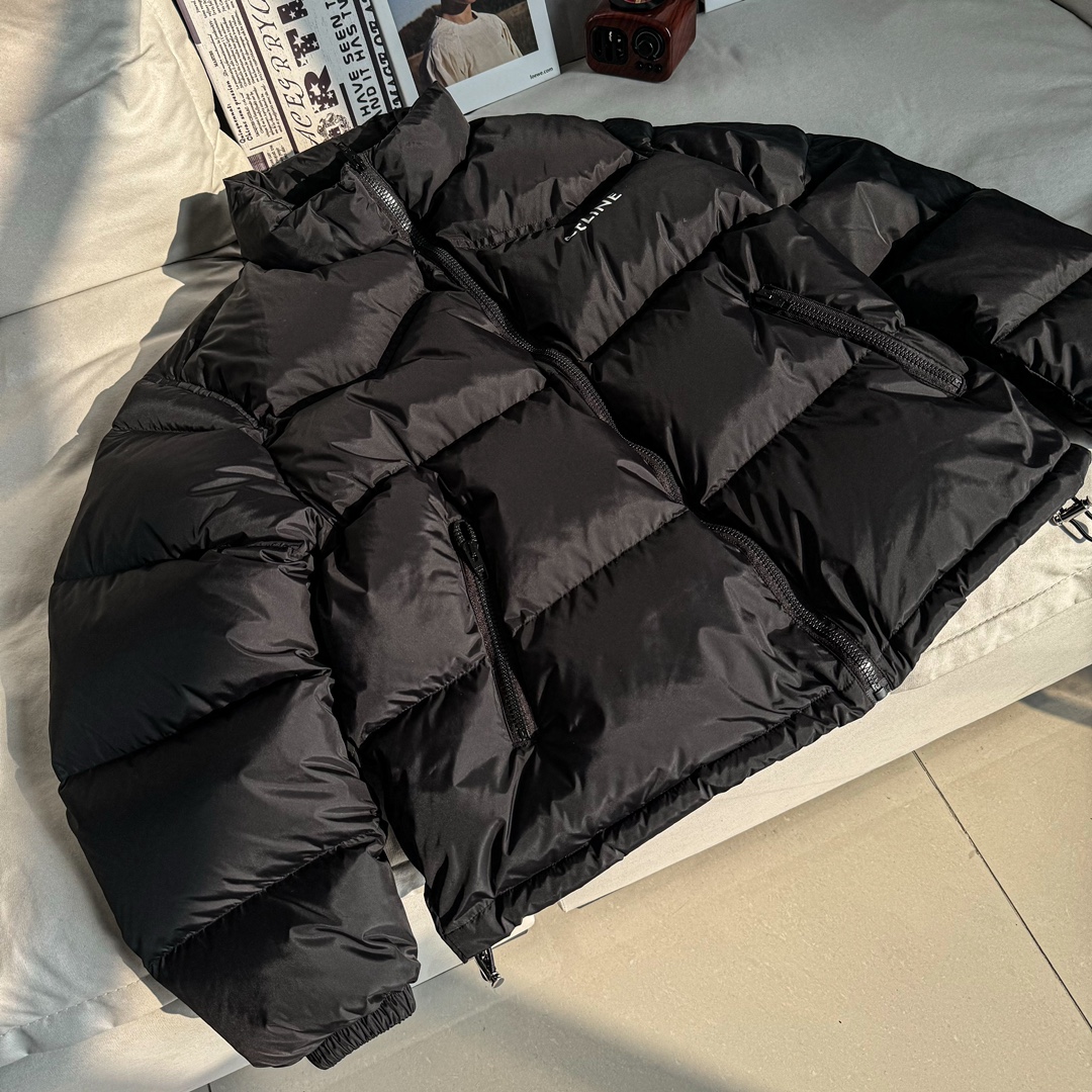 CELINE立领长袖夹克外套_哑光羽绒服