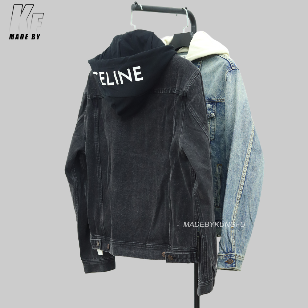 Celine拼接连帽牛仔外套