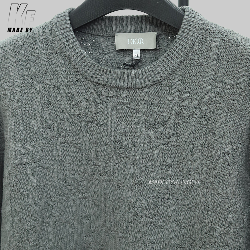 Dior老花暗纹毛衣 灰色