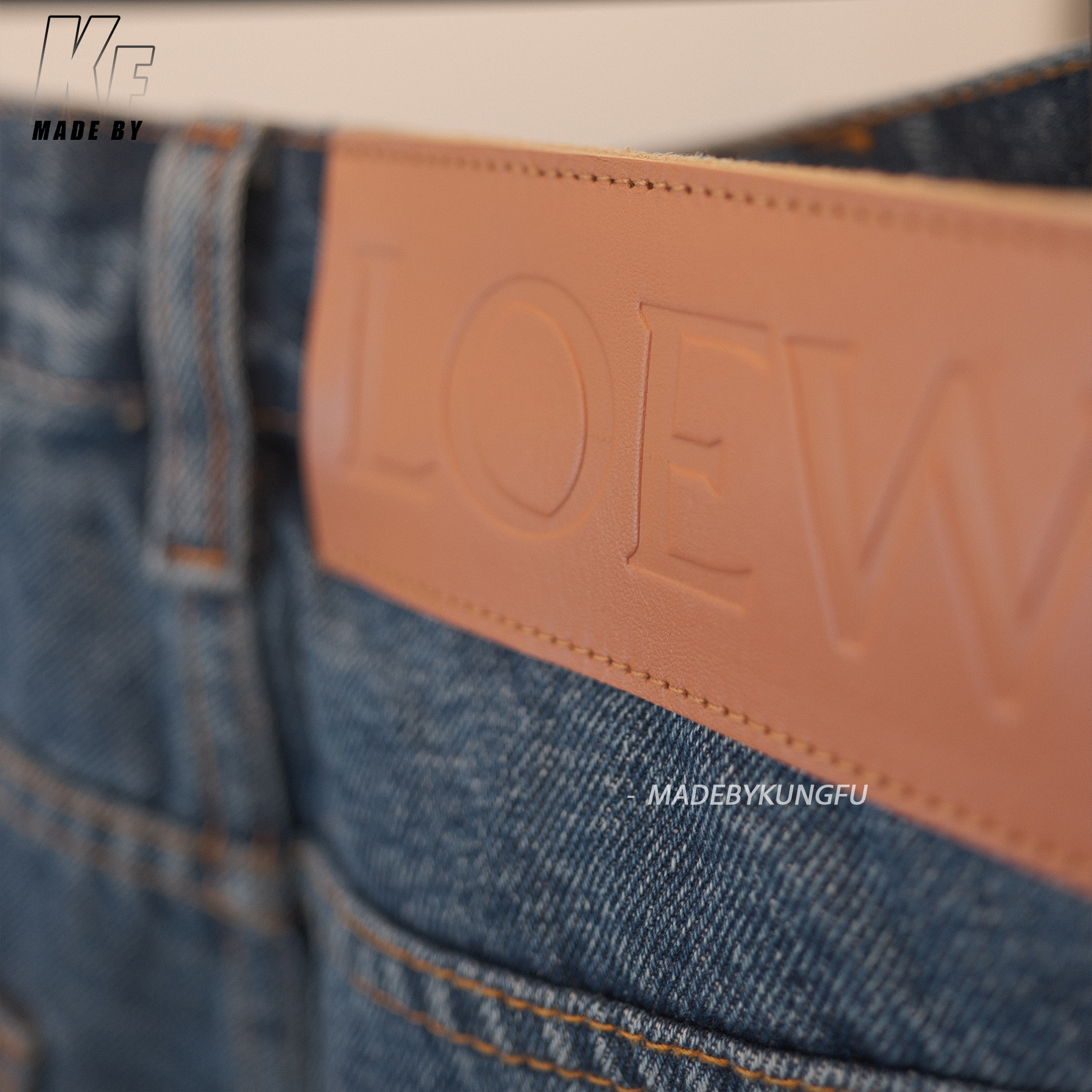 LOE laser engraved jeans