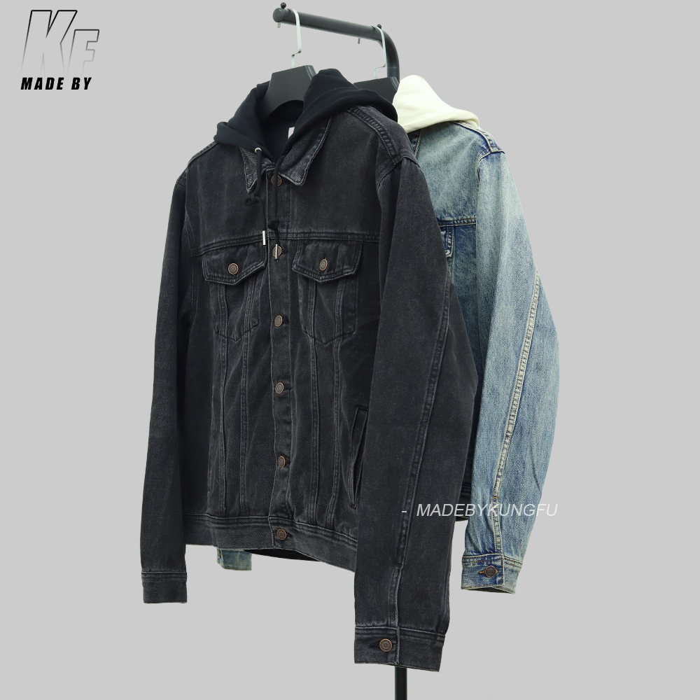 Celine拼接连帽牛仔外套