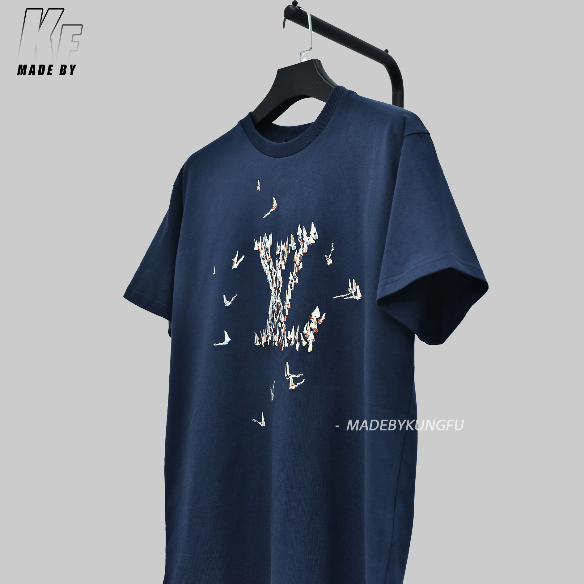 1V帆船logo短袖 藏青