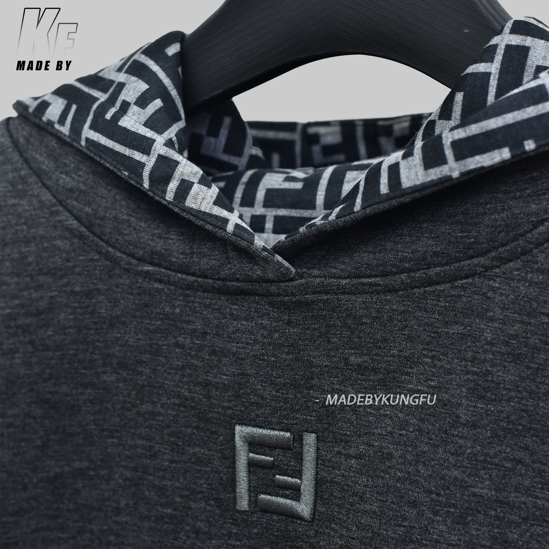 FENDI芬迪logo卫衣 深灰色