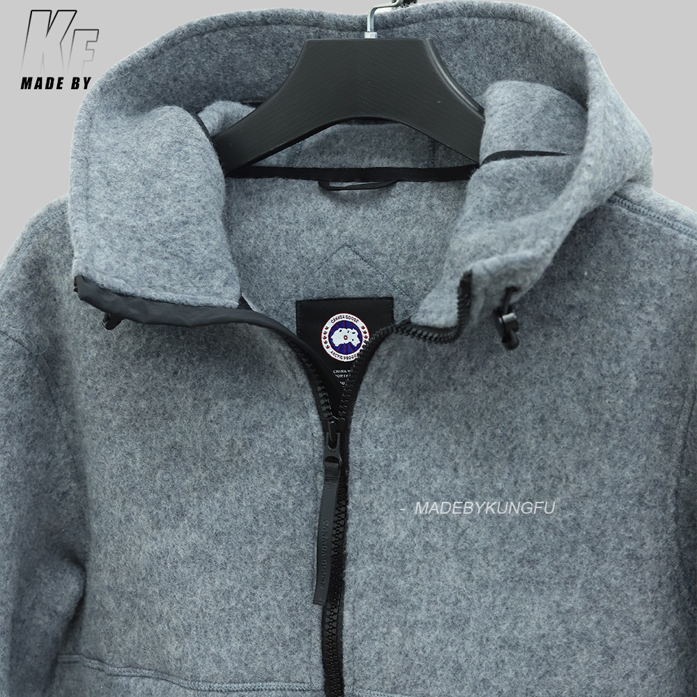 Canada抓绒饰章连帽外套