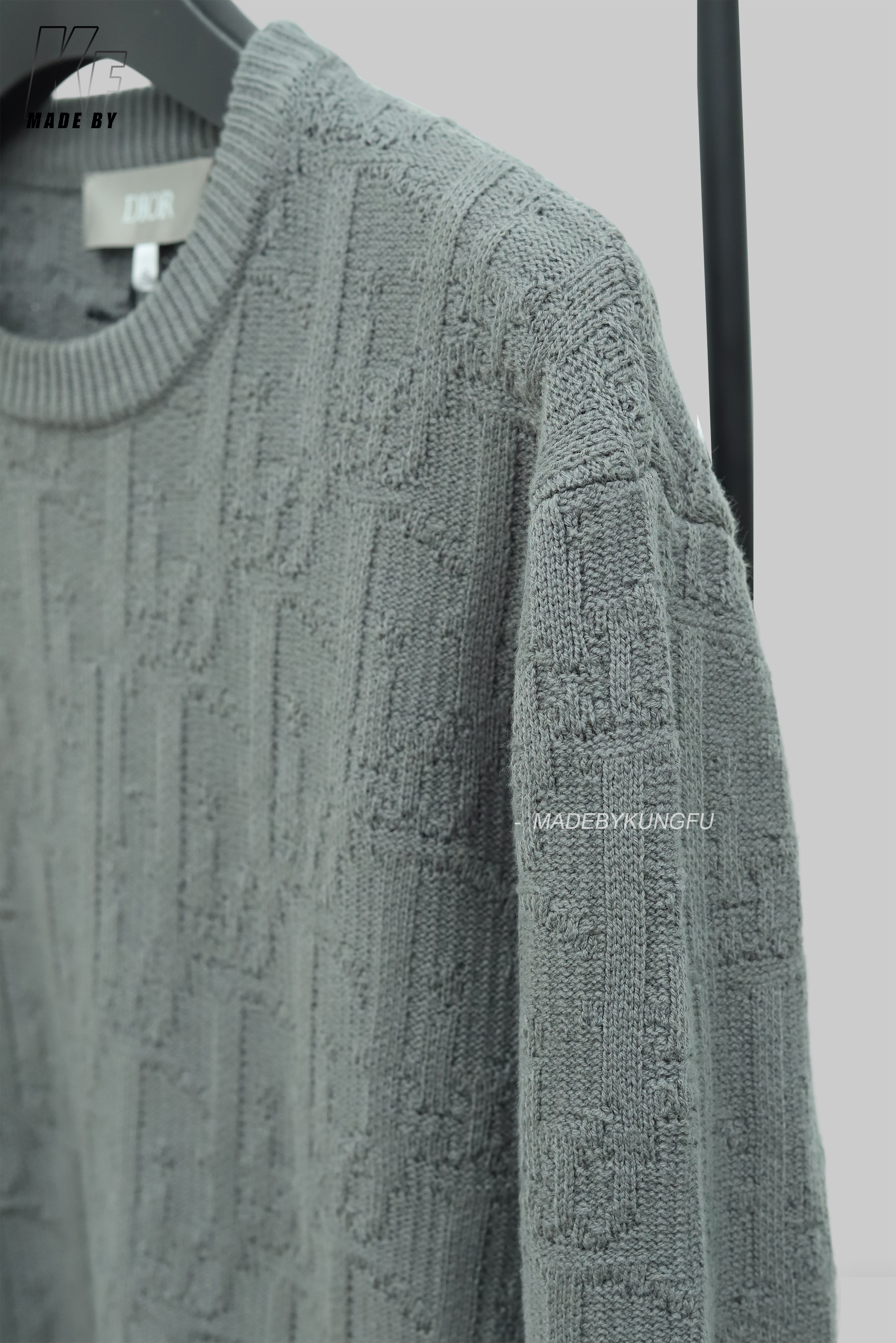 Dior老花暗纹毛衣 灰色