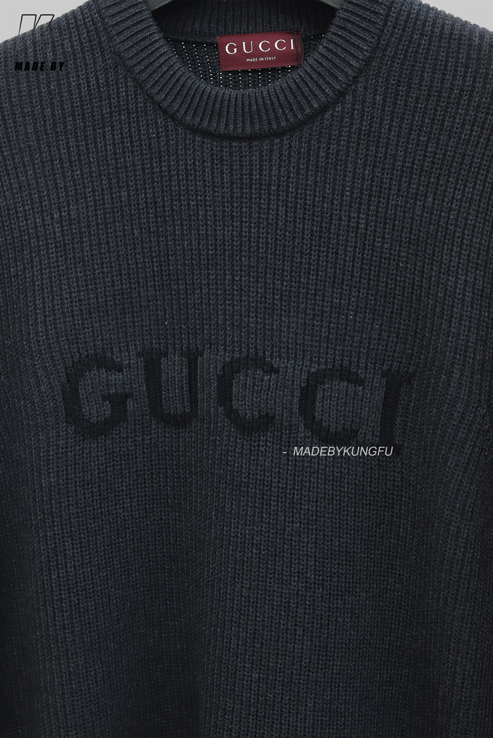 Gucci嵌花字母毛衣 灰色