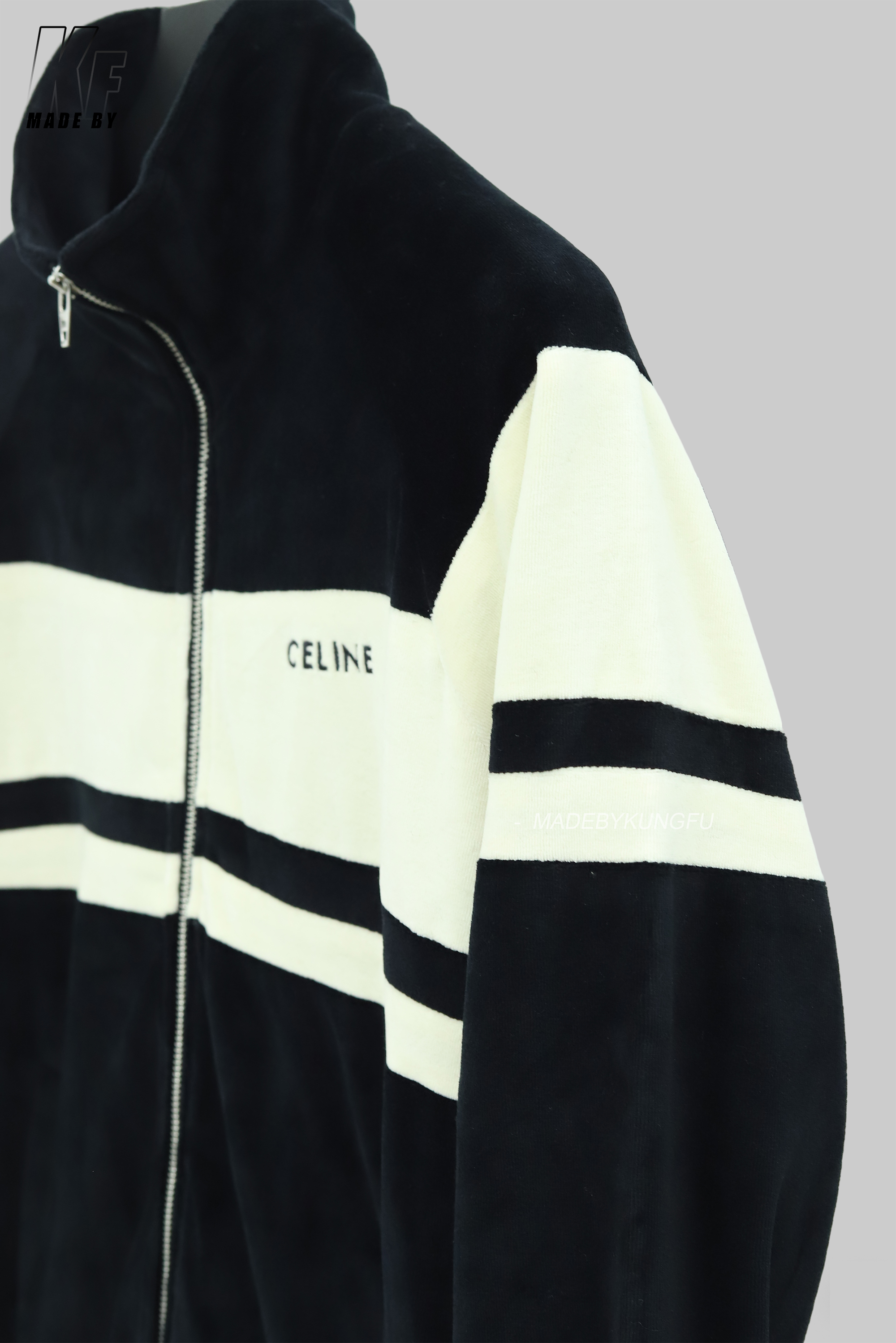 Celine刺绣丝绒夹克