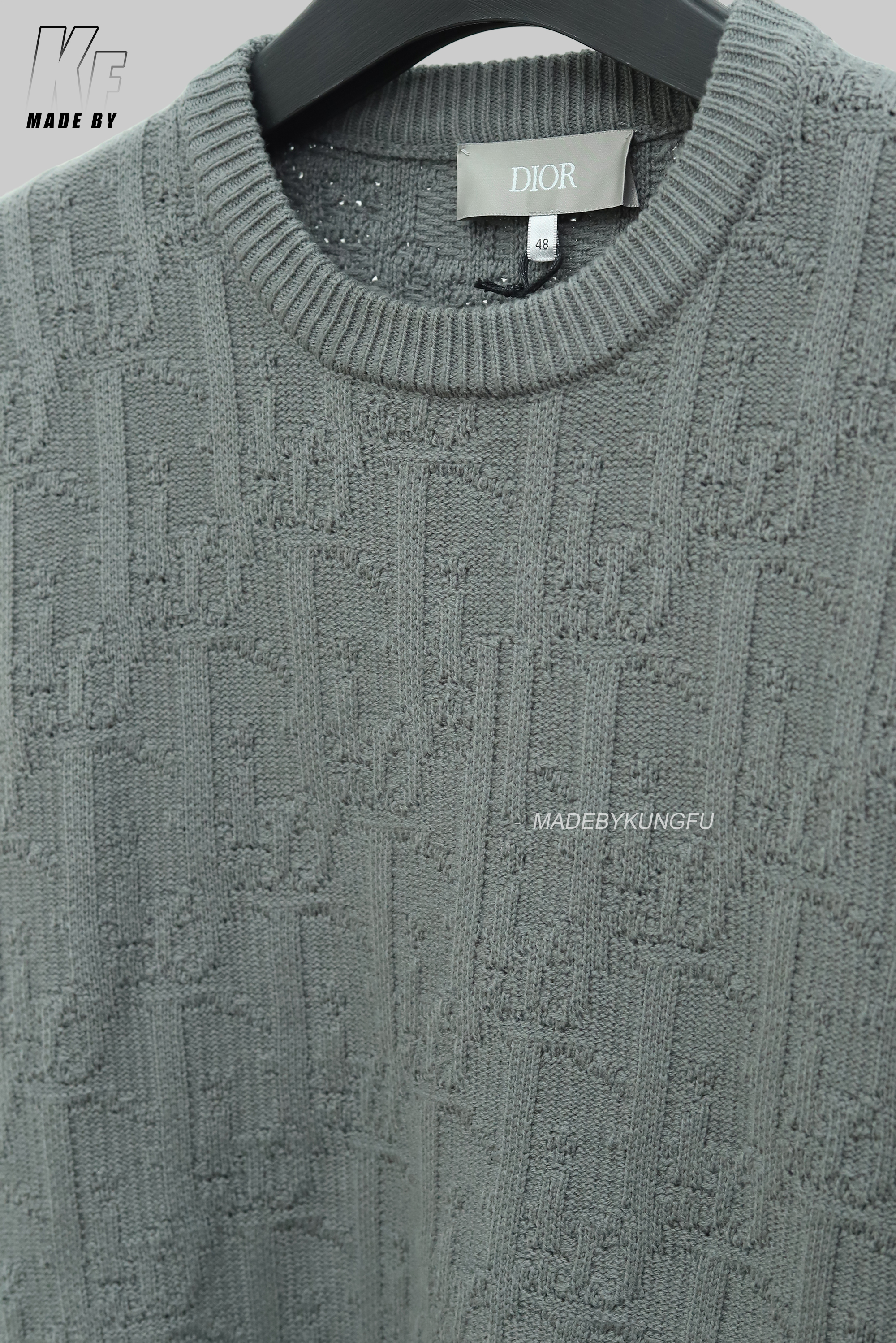 Dior老花暗纹毛衣 灰色