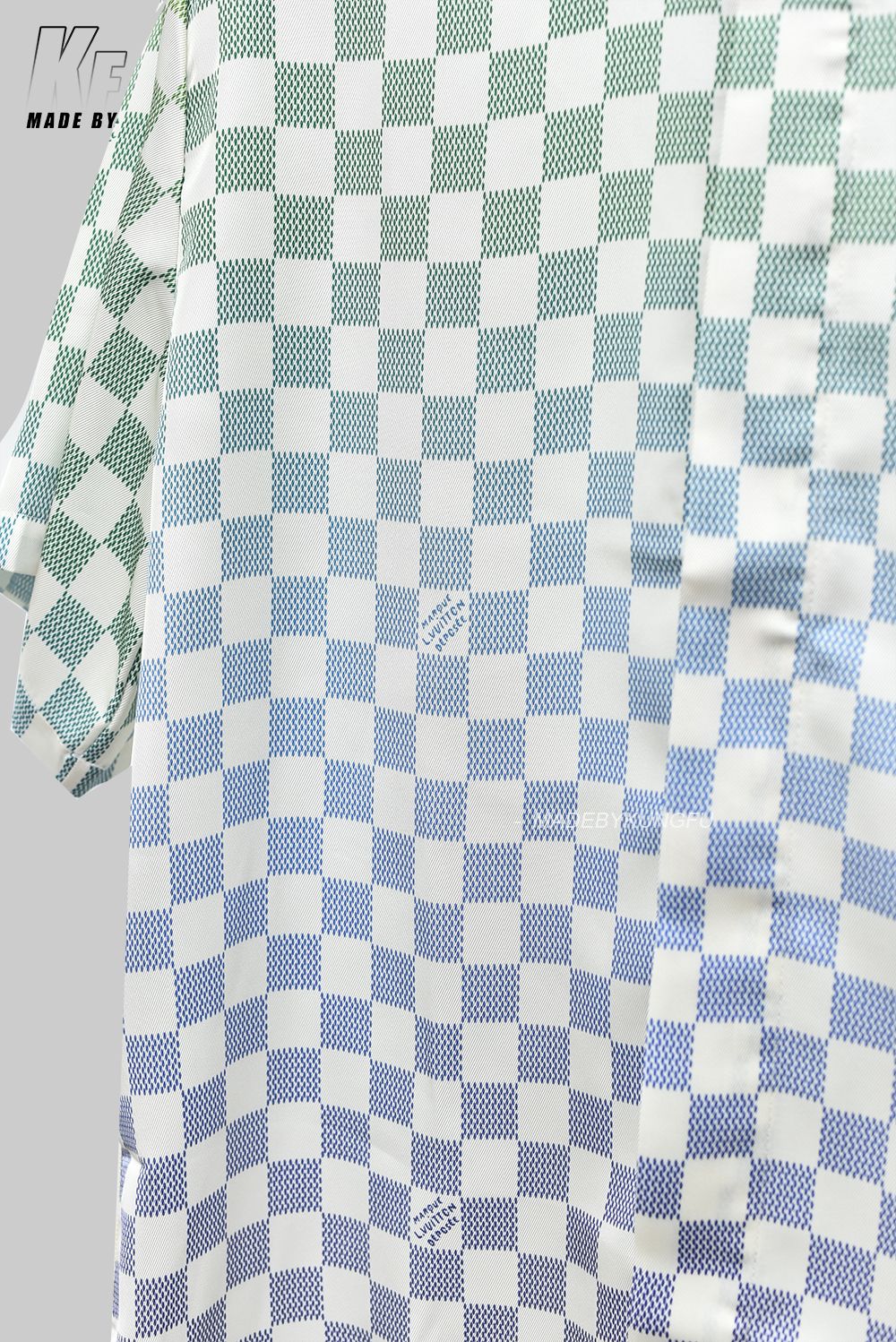1V 格子渐变衬衫
