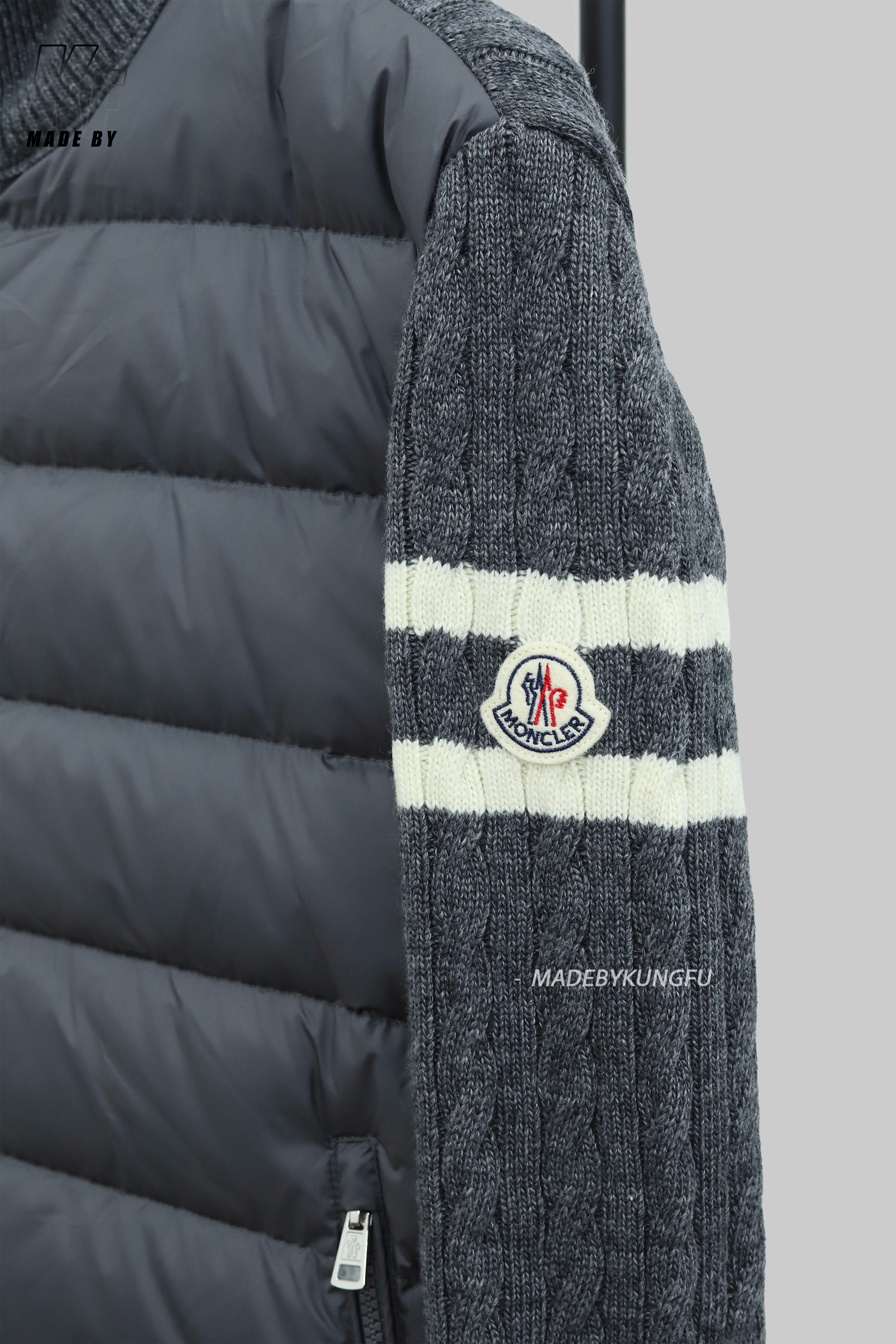 Mon Padded Corduroy Cardigan grey【150G goose down】