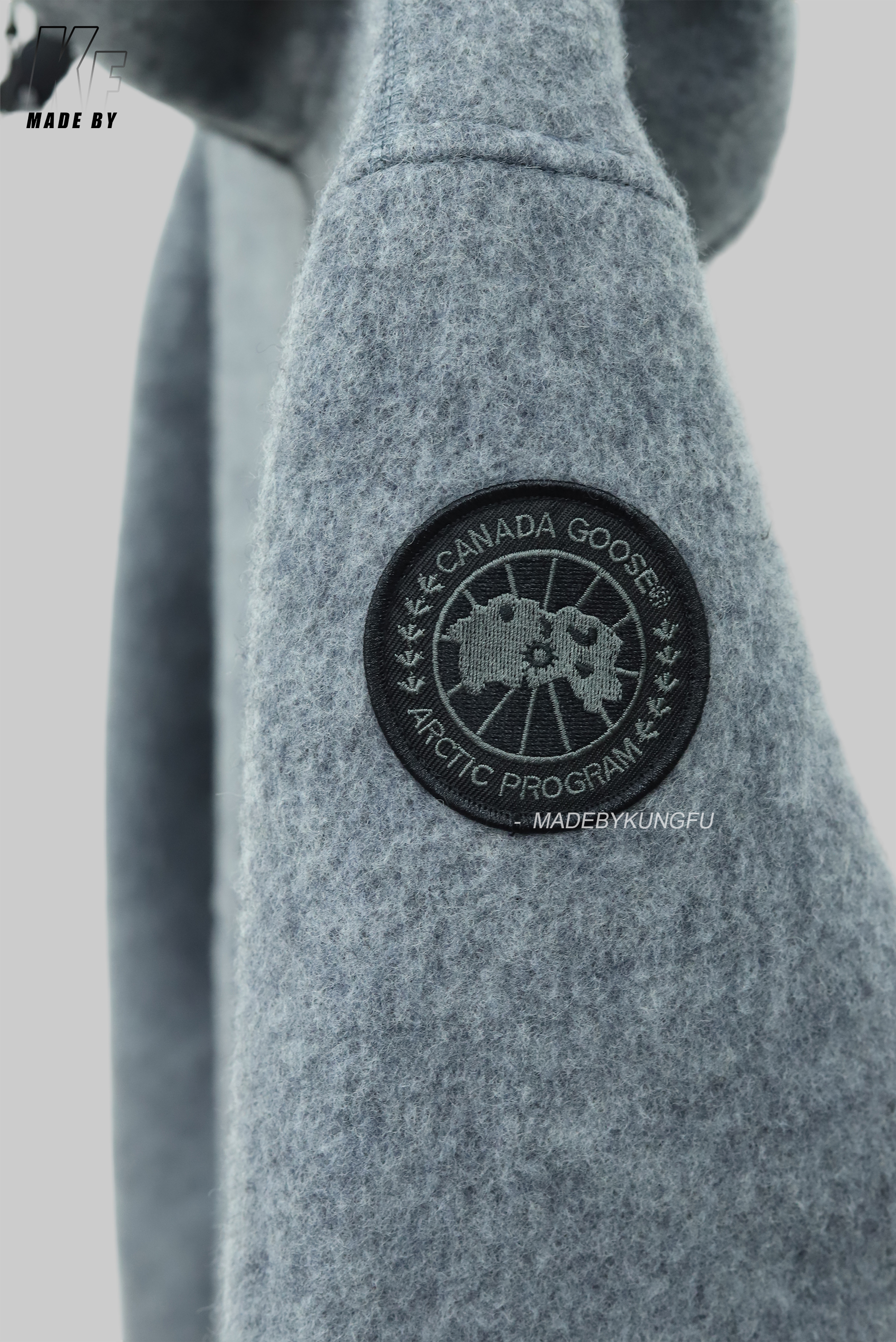 Canada抓绒饰章连帽外套