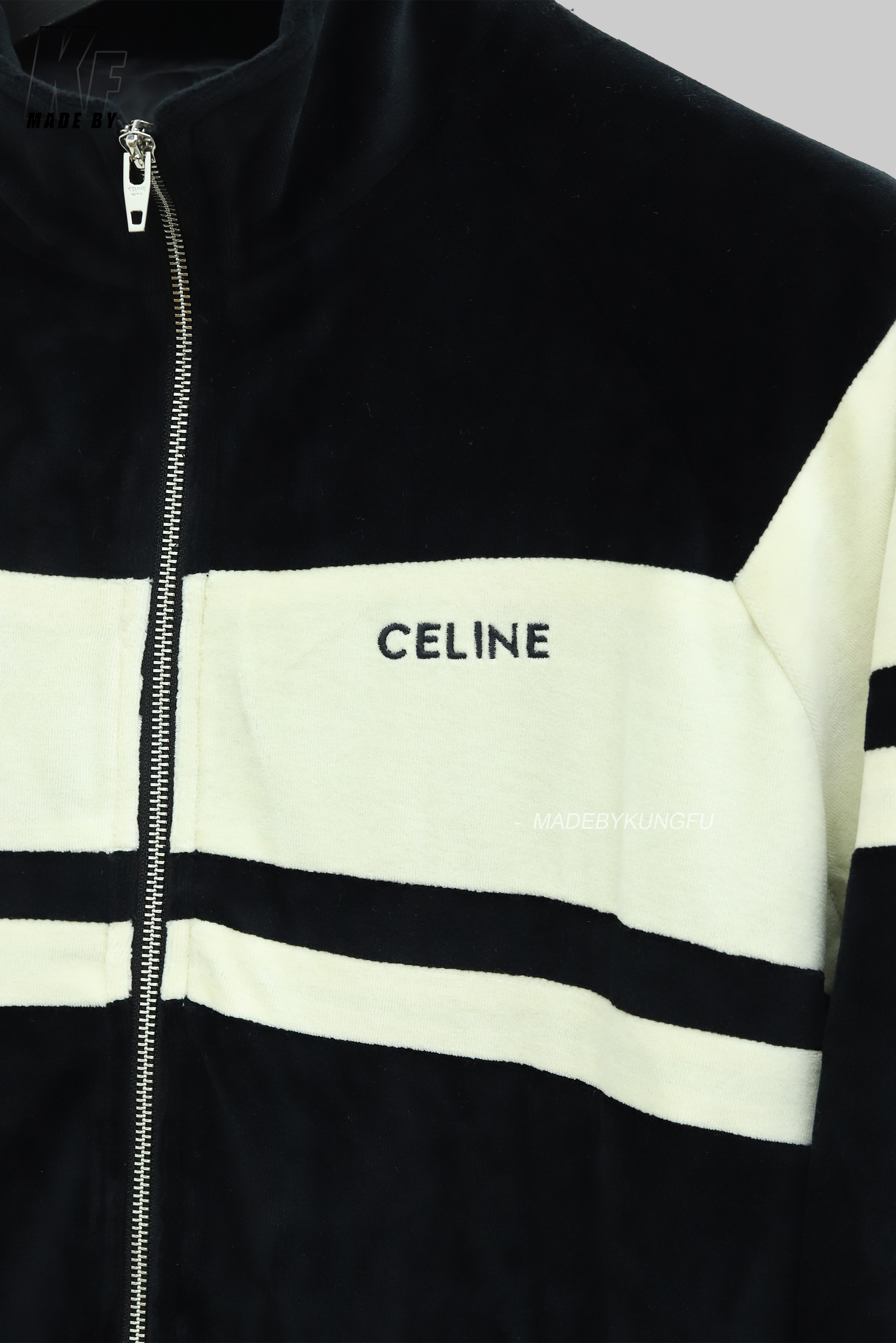 Celine刺绣丝绒夹克