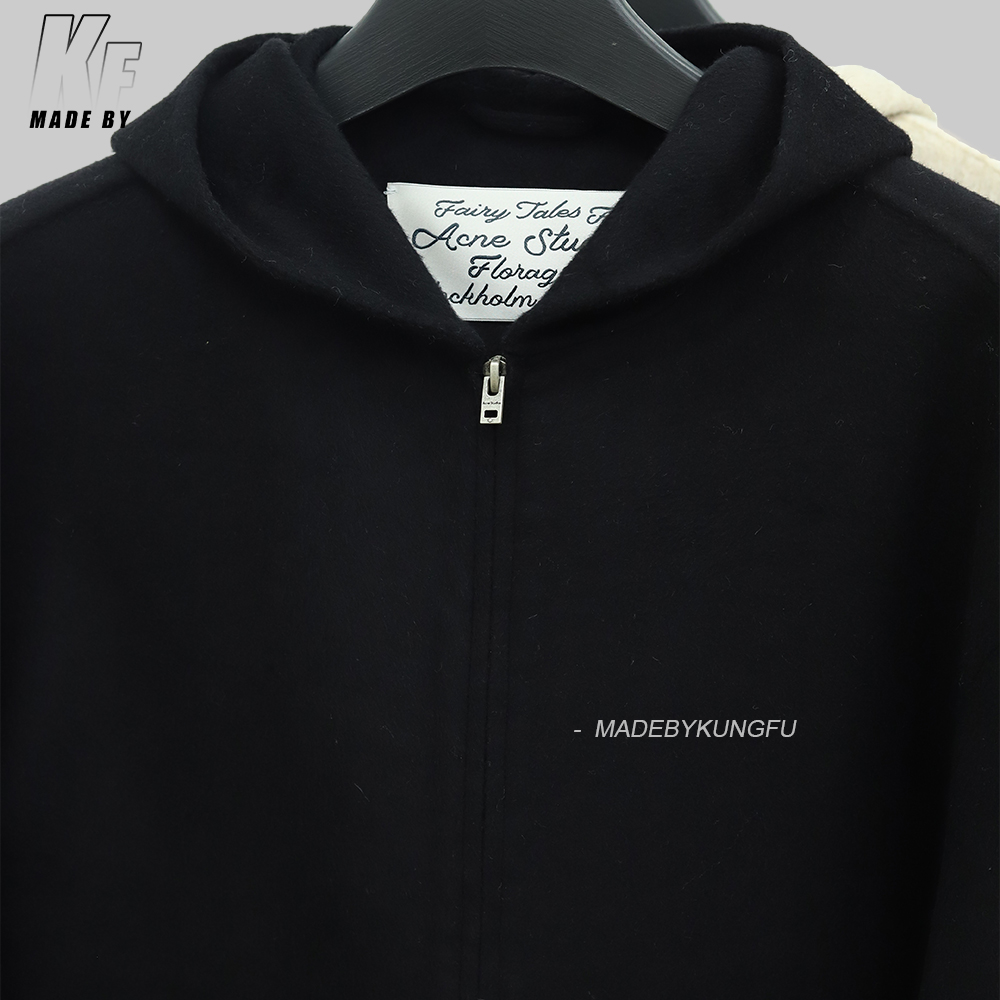 Acne连帽羊绒外套 杏色