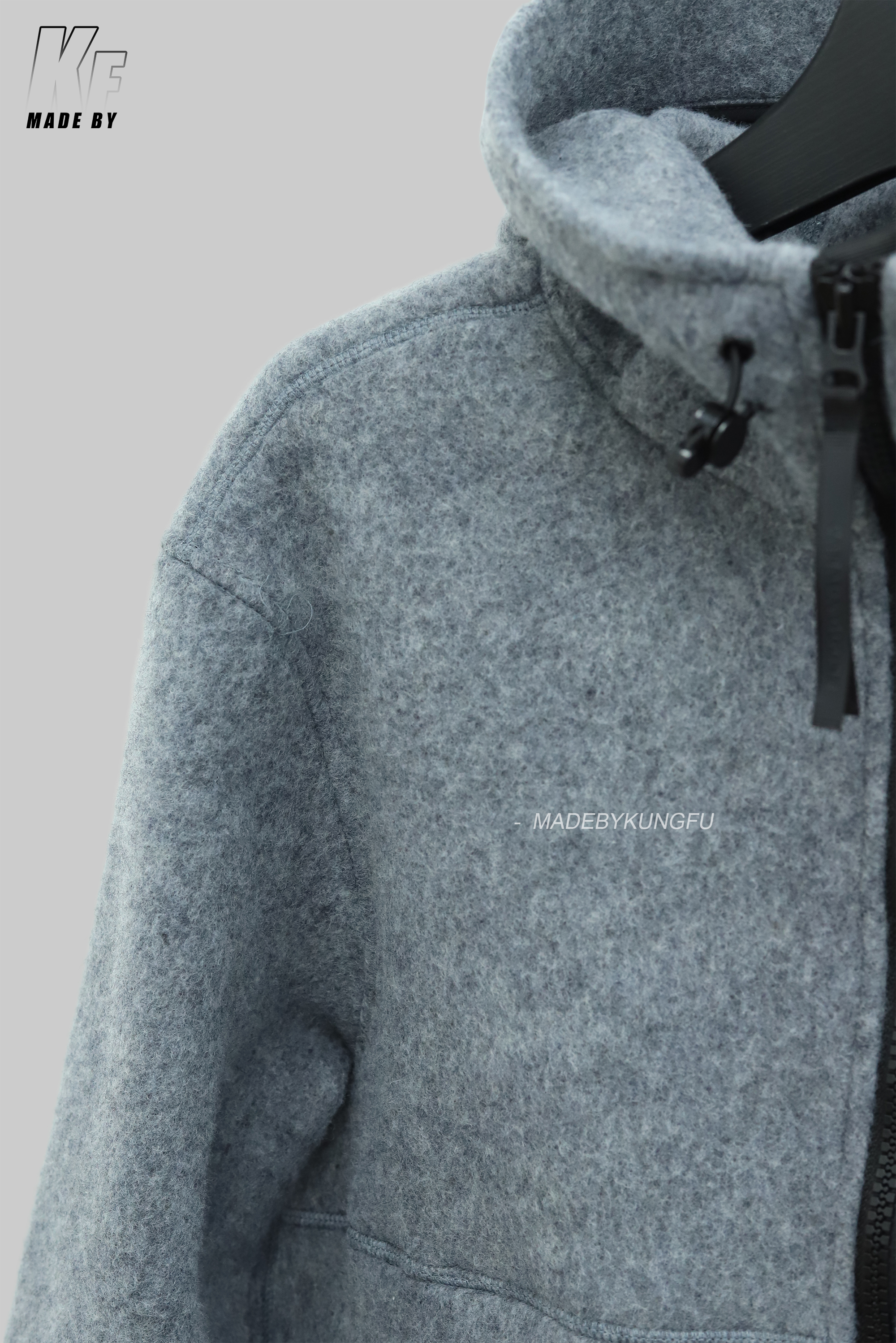 Canada抓绒饰章连帽外套