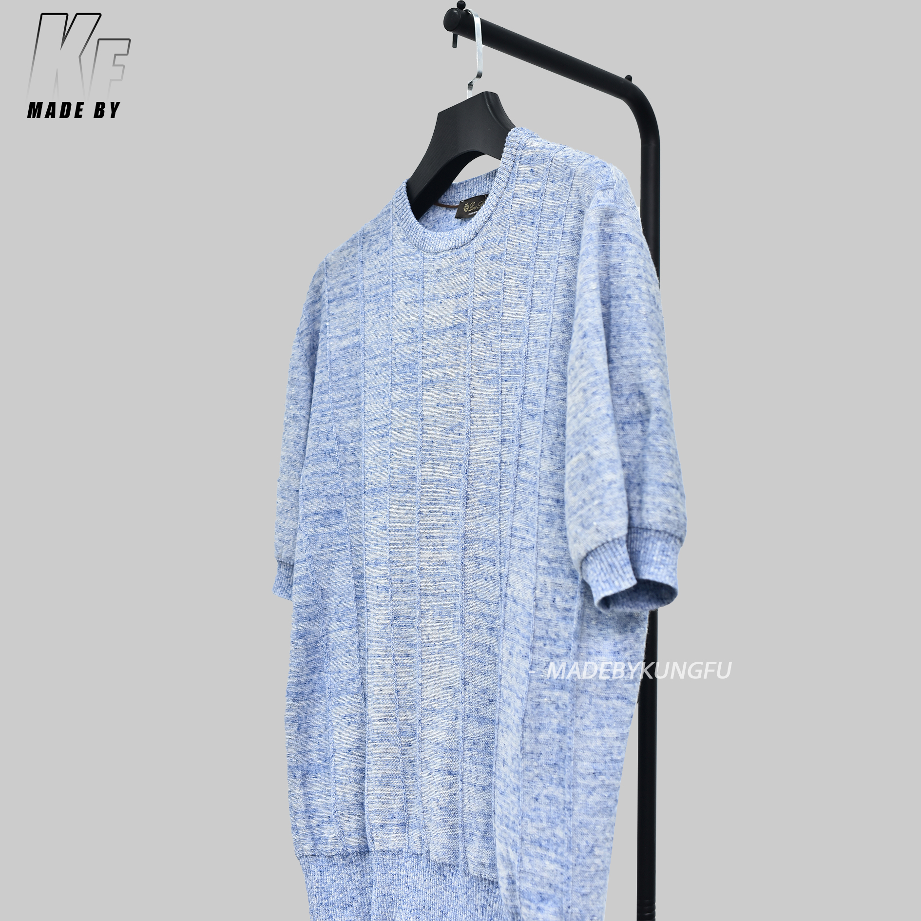 LP蓝天针织短袖 蓝白