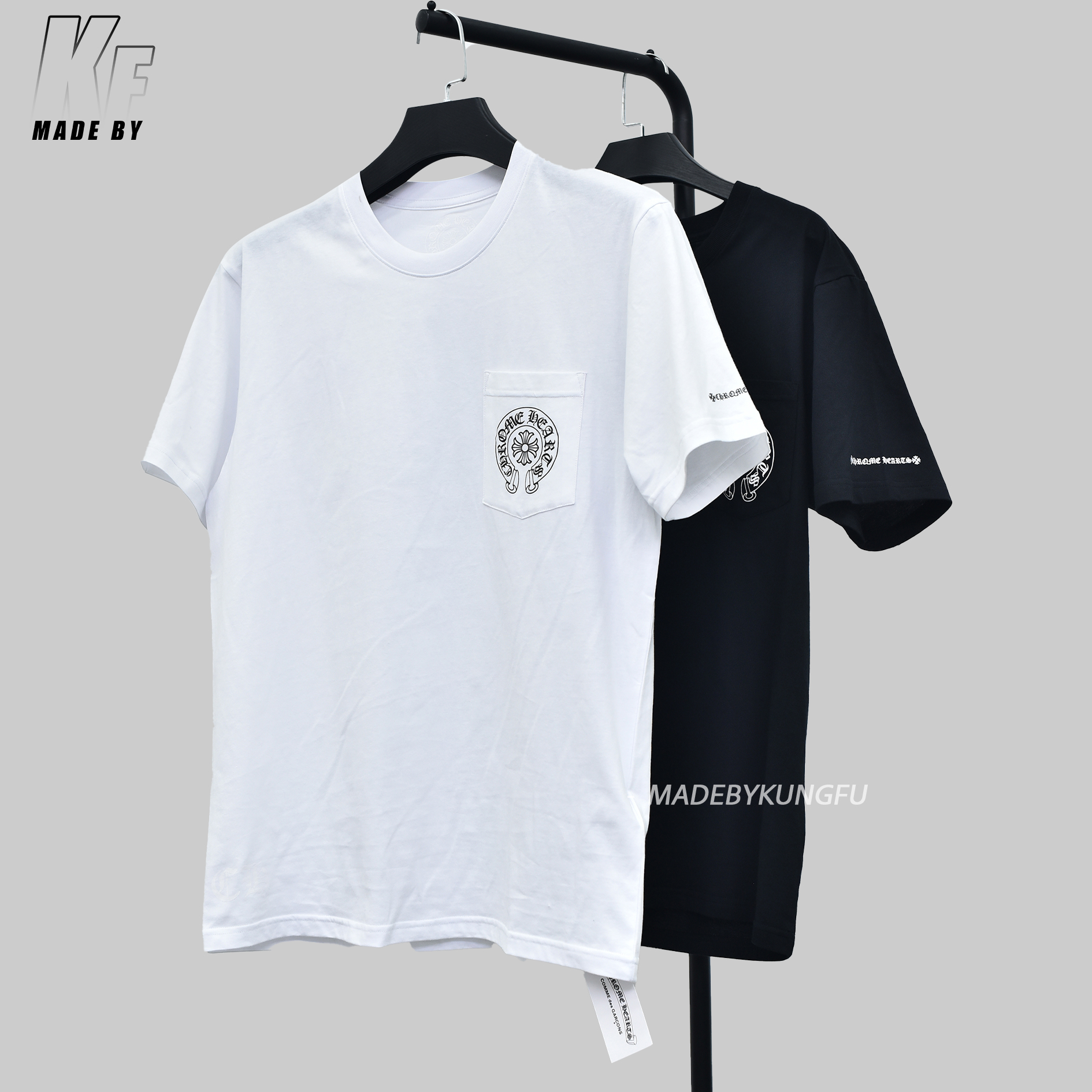 克罗心logo短袖 白色黑色