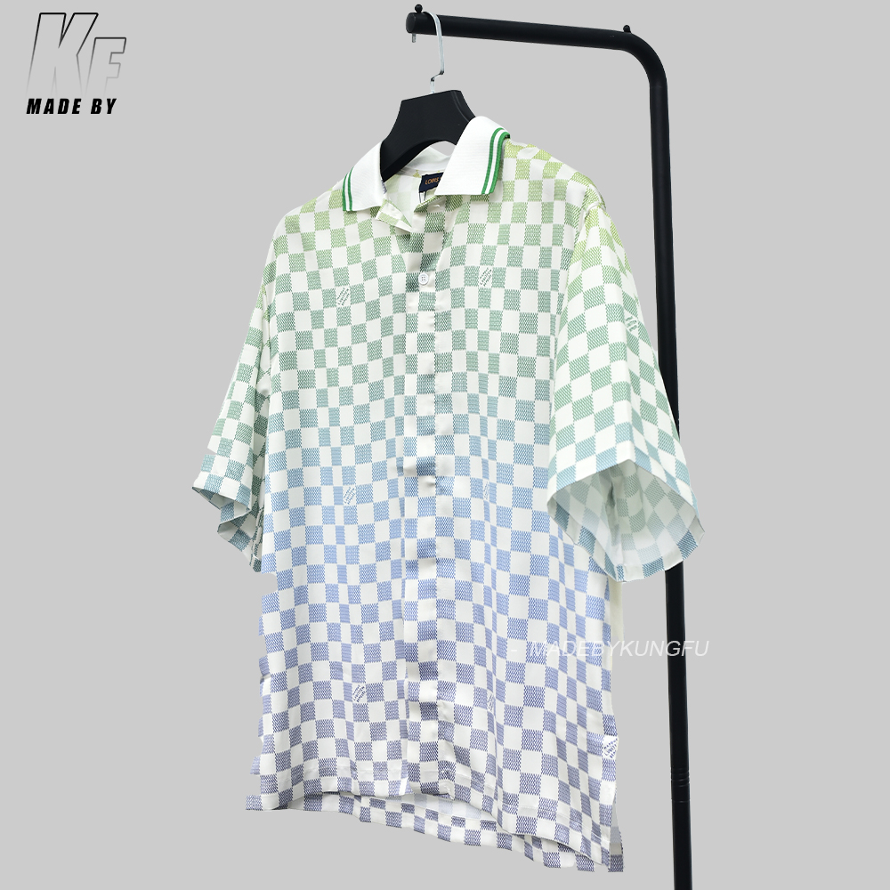 1V 格子渐变衬衫