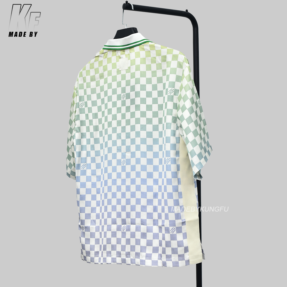 1V 格子渐变衬衫