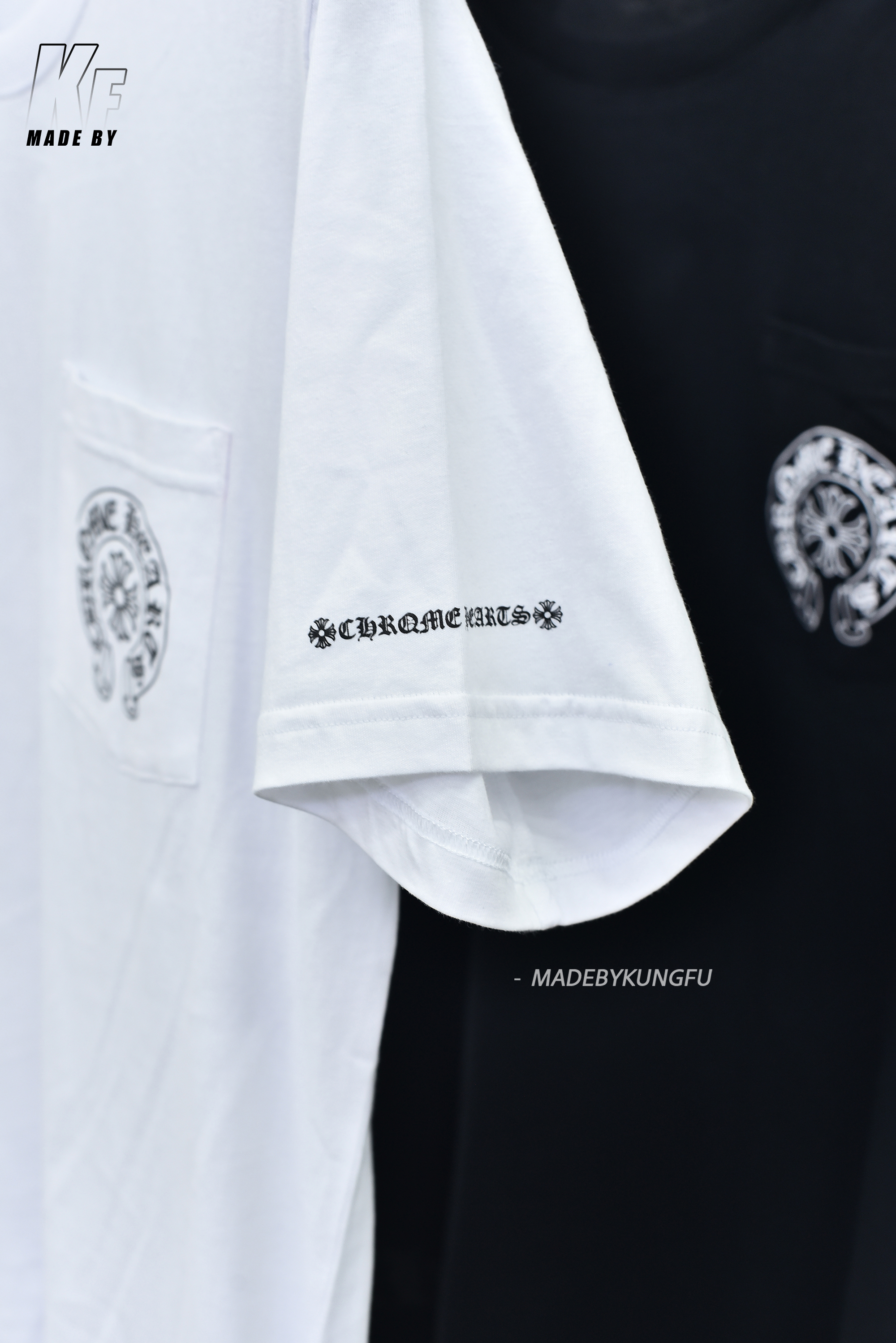 克罗心logo短袖 白色黑色