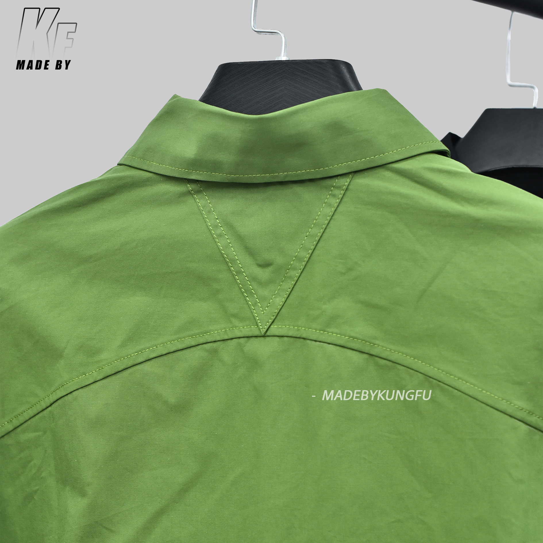 BV葆蝶家长袖衬衫 绿色黑色