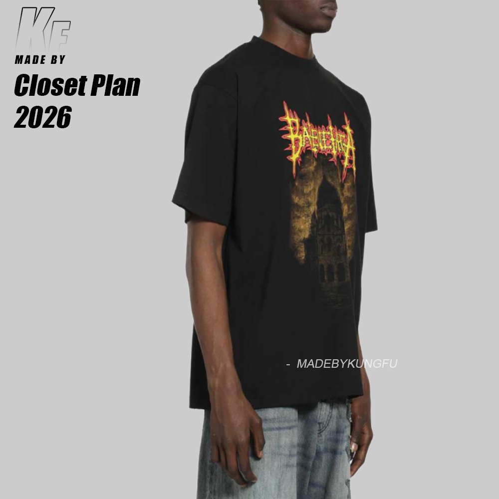 【Kornit printed】BLCG flame castle T-shirt