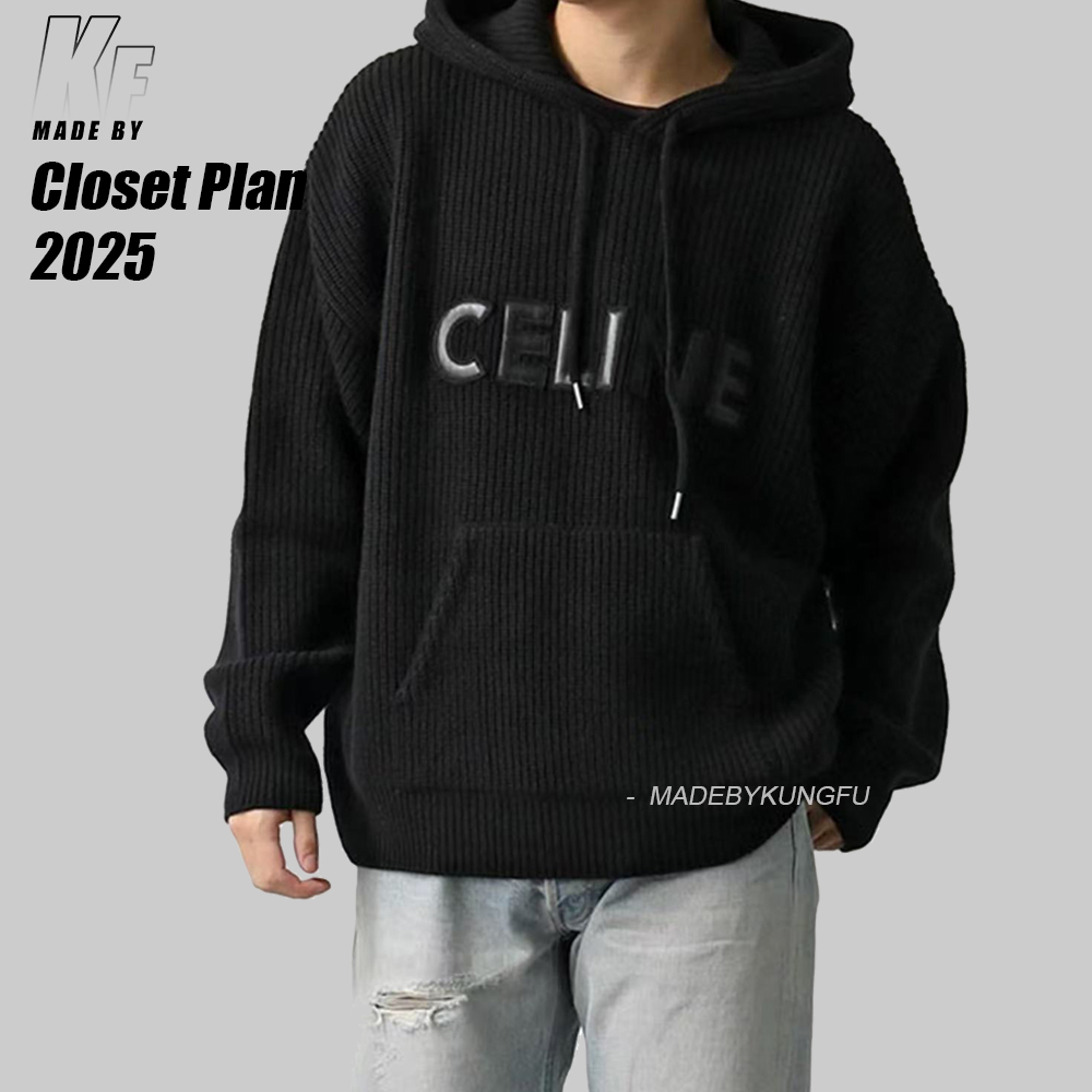 celine针织连帽卫衣 黑色