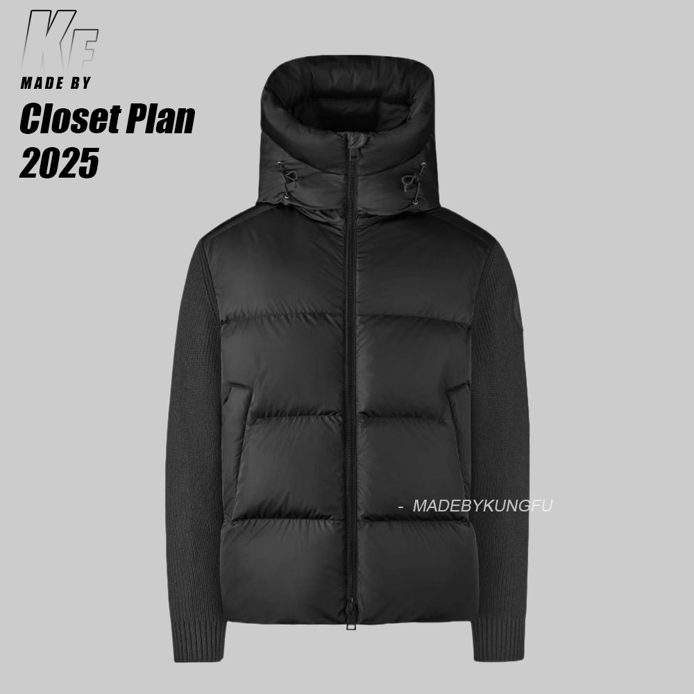 CG大鹅针织袖羽绒服 黑色