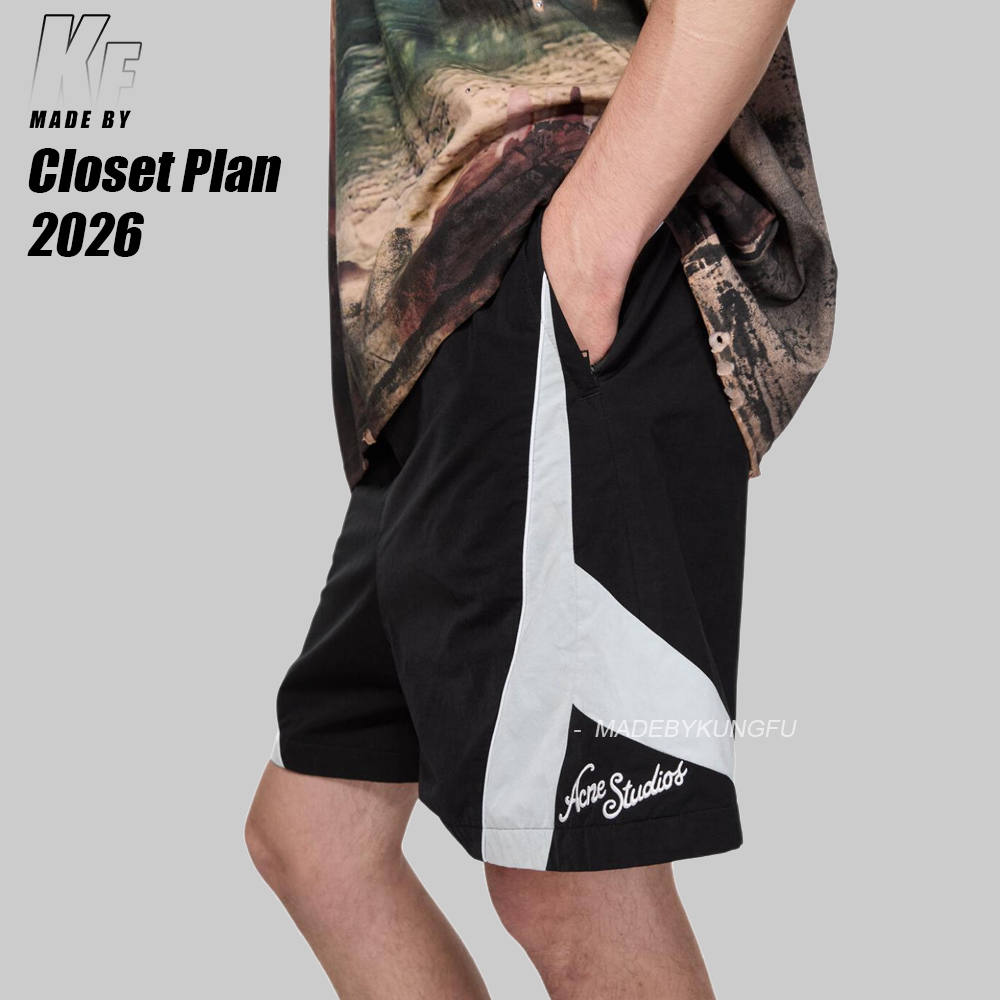 ACNE 3D Embroidered Splicing Shorts