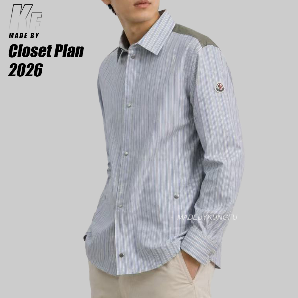 MON striped patchwork shirt