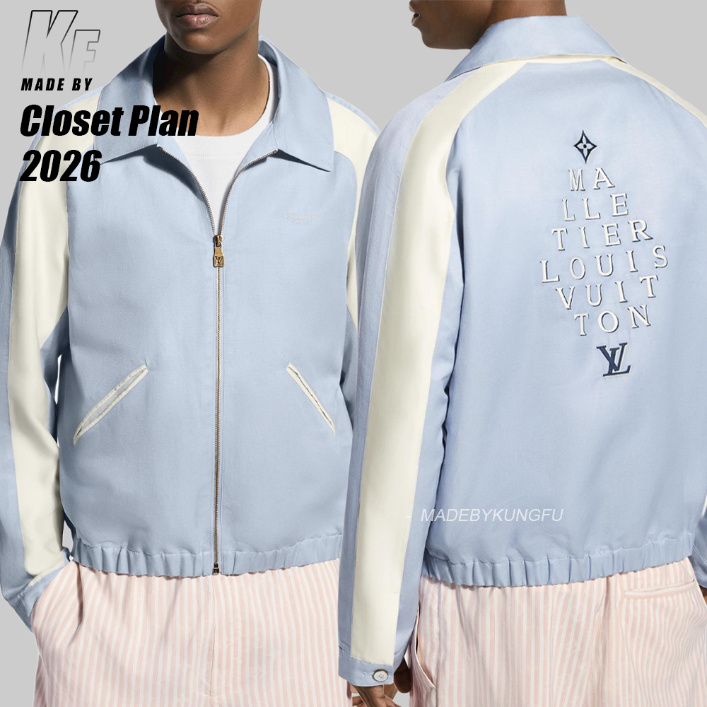 1V 50% mulberry silk blended Monogram jacket 