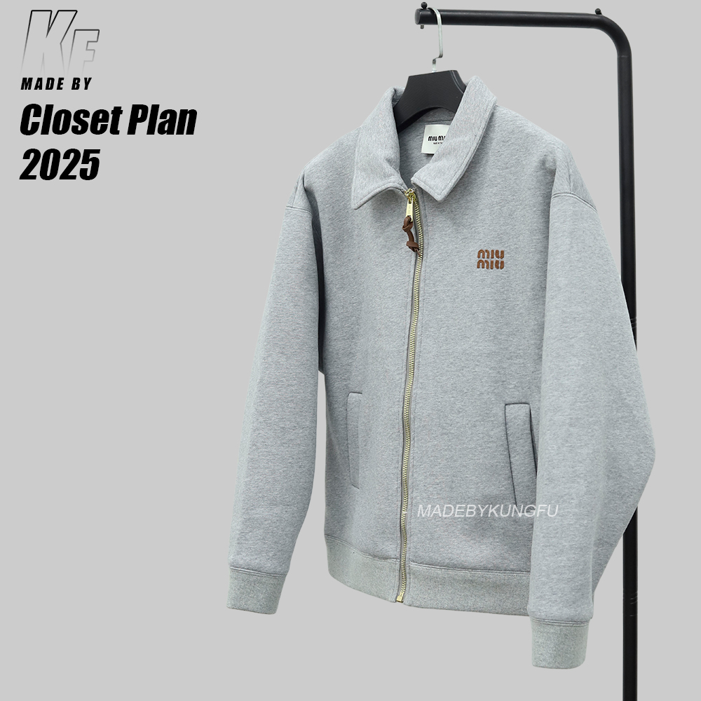 MiuMiu领子拉链外套 灰色