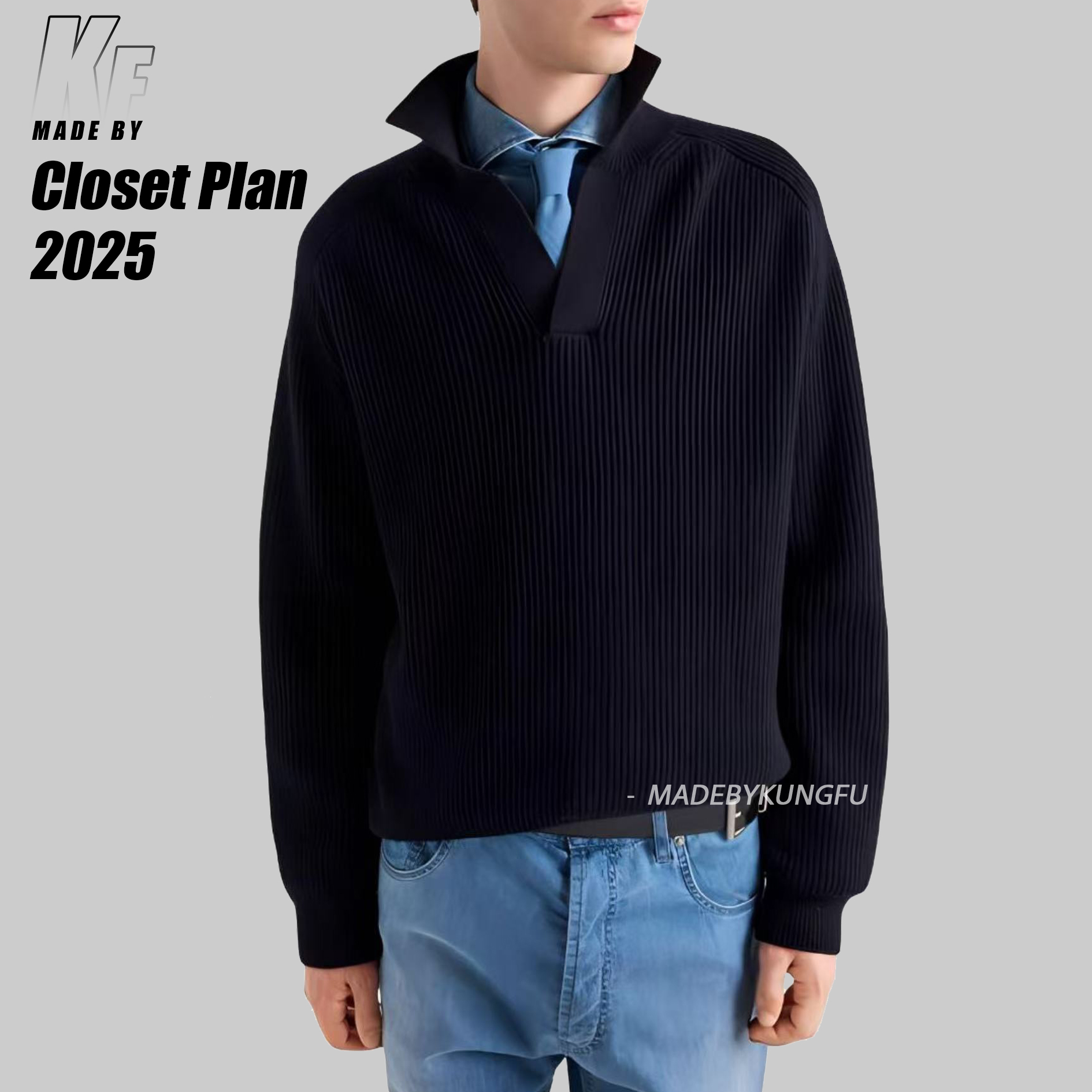 PRADA polo毛衫 藏青色