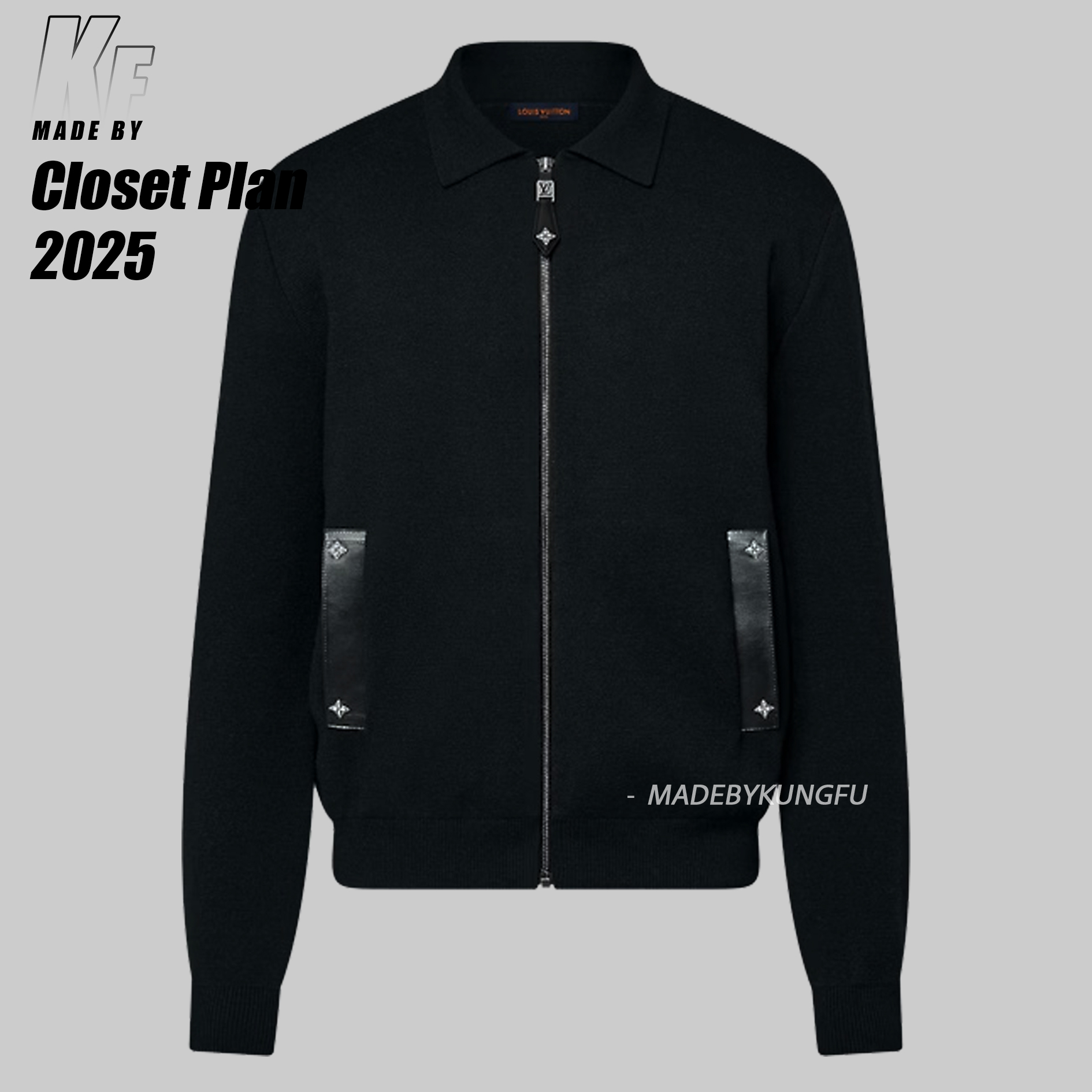 LV针织拉链毛衫 黑色