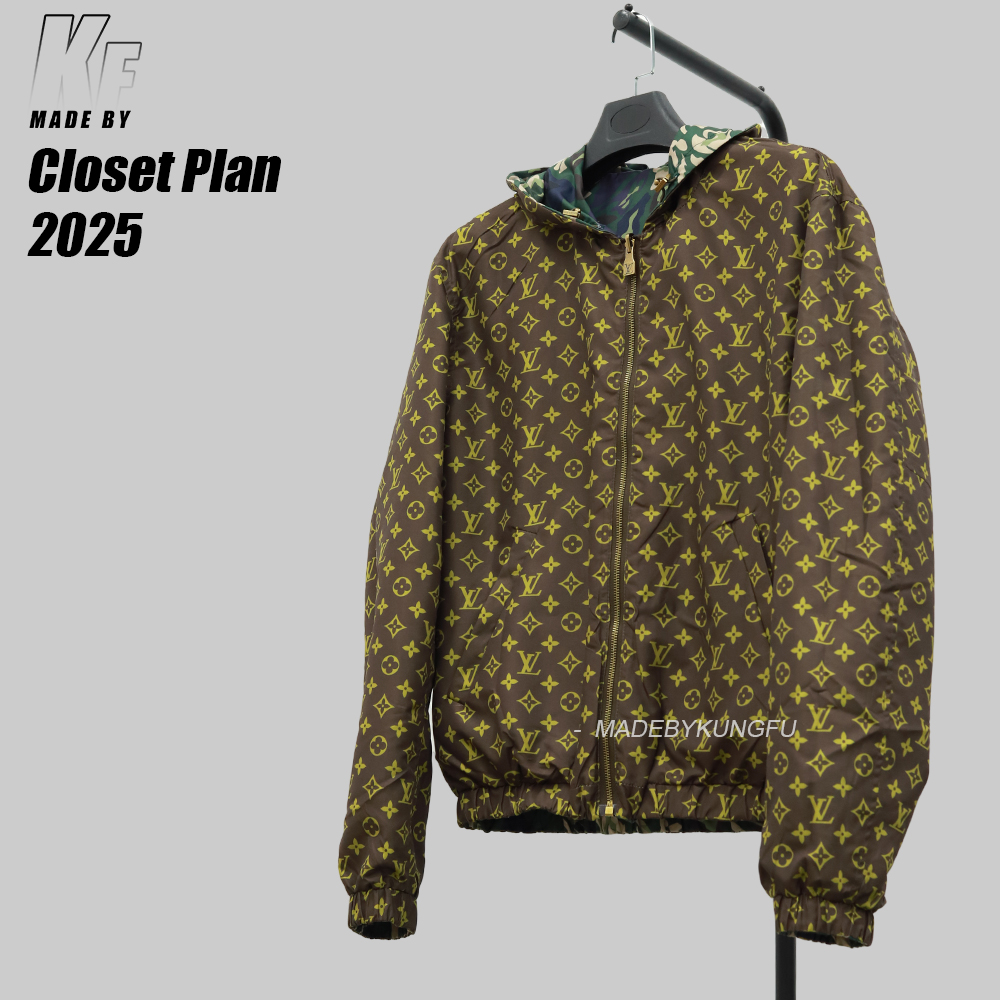 LV 迷彩两面穿小风衣 迷彩-金色