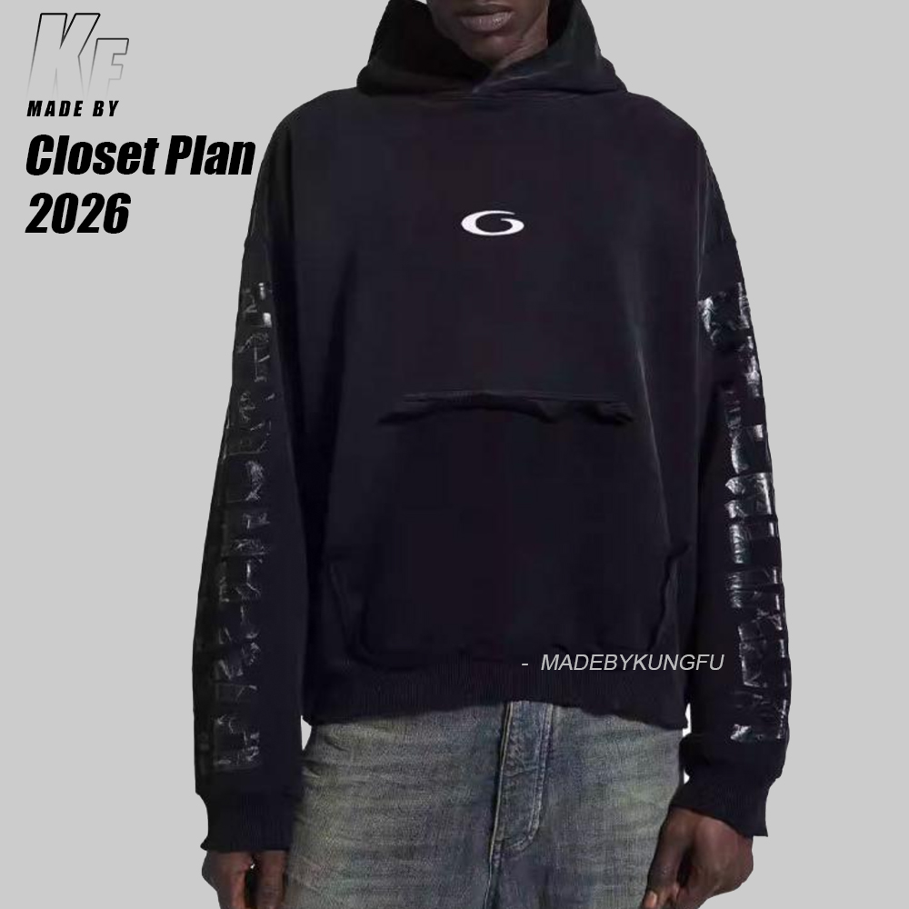 BLCG vintage washed type hooded hoodie