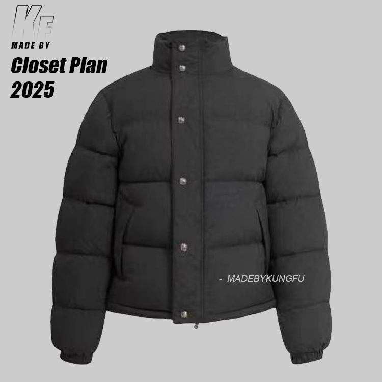 克罗心面包羽绒服 暗纹黑