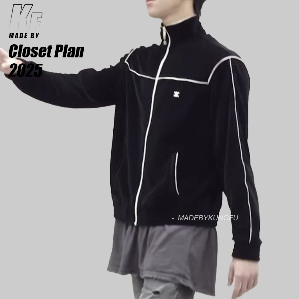 celine赛琳拉链绒感夹克 黑色